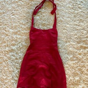 Reformation Red Halter Dress